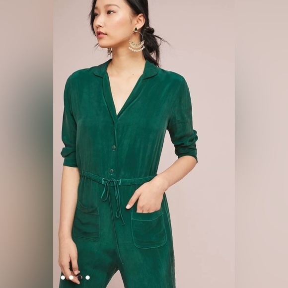 Corey Lynn Calter Emerald Jumpsuit with Tie Waist - Picture 2 of 7